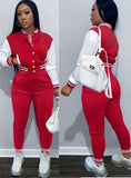 Contrast Color Cropped Top and Pants