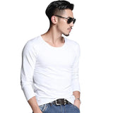 2020 Lycra Slim Fit Men'S T-Shirt 4XL Long Sleeved T Shirt Men Pure Color Casual Muscle Mens Long Sleeve Tees For