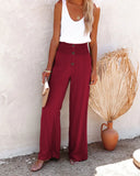 New Women's High-Waisted Long-Term Cotton-Sight Broad-Legged Trousers Loose And Relaxed Casual Broad-Legged