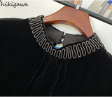 Blusas Mujer De Moda Temperament Blouses for Women Loose Fashion Velvet Black Tops Korean Vintage Offlce Lady Blouse