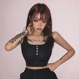 Button Tank Tops Fashion Womens Purple Vest Off Shoulder Halter Blusa Shirt 2020 Summer Slim Crop Top
