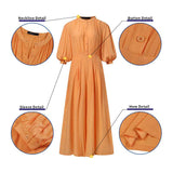 Elegant Long Jumpsuits Women 3/4 Sleeve Vintage High Waist Wide Leg Rompers Casual Pleated Party Overalls Loose Pants No
