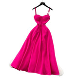 Elegant Dress Women's Summer Dress French Light Luxury Lace Lace To Receive Waist Temperament Sling