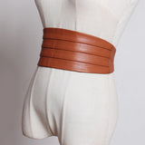 Multicolor Black Red Pu Leather Elastic Wide Belt Personality Women New Fashion Tide All-match Spring 2023