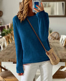Sheintemu Autumn And Winter Long Sleeve Simple Solid Color Sweater