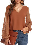 Women Blouse 2022 Spring Fashion V Neck Long Sleeve Elegant Office Work Shirts Tops Lady Plus Size Casual Chiffon