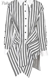 Fashion Women's Shirt Lapel Loose Single Braested Contrast Color Sleeve Bandage Irregular Blouse Autumn 2023 New