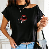 Shoulder O-neck Short Sleeve Women's Tshirt Loose Solid Ovesize Ladies Tshirts 2021 Fashion Casual Women Summer Clothes