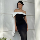 Women's Autumn And Winter New Fashion Temperament Shoulder-Less Cuffed Body-Cuffed Dress