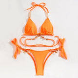 2021 New Sexy Pearl Crystal Swimwear Women Swimsuit Female Push Up Biquini Brazilian Bathing Suit Beachwear Swimming