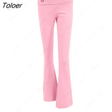 Spring New Hoodie Cropped Top And Pants Sets White Y2k Casual Outfits Low Waist Knit Two Piece Sets For Women