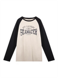 raglan long sleeve T-shirt with printed