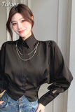 Women Blouse Korean Tops 2023 Ropa Mujer Tunic Shirts Elegant Blouses Turn Down Collar Long Sleeve Woman Shirt Chic White