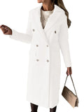 Women's Spring 2025 New Coat With Hair, Coat Solid Long-Sleeved Double-Buttoned
