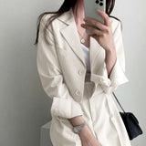 Toloer Suit Jacket Female 2024 Spring And Autumn Small Korean Fried Street New Korean Version Of The Casual Suit Jacket-Outfit