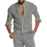 Explosion Autumn/Winter V-Neck Linen New Cardigan Long-Sleeved Men's