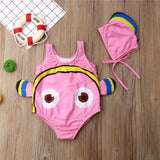 Kids Baby Girl Swimsuit Tail Goldfish One Piece Swimsuit Swimwear Swimmable Costume Beachwear Swimming Hat