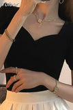 Temperament T Shirts Summer Woman Tshirts Square Collar Puff Sleeve Tunic Tees Tops Femme 2023 Shirts for Women Ropa