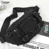 Bags Women Hip Hop Unisex Canvas Fanny Belt Pack Couple Travel Hiking Bag Harajuku Cargo Simple Casual All-match