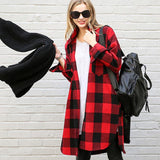 Loose Cotton Blouse Autumn New Arrival 2020 Long Tops Flannel Plaid Shirt Women Plus Size Button Up Shirts Long