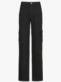 High Waist Plain Straight Leg Jeans-Outfit