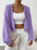 And Winter New Loose Plush Short Knitted Cardigan