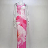 Toloer Women's Wear Summer 2024 New Fashion Sexy Socialite Back Open Slit Halter Dress Woman-Outfit