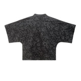 Women White Jacquard Big Size Blouse New Stand Collar Three-quarter Sleeve Shirt Fashion Tide Spring Autumn 2023