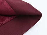 Burgundy Solid Baseball Jacket-Outfit