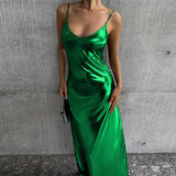 Toloer 2024 Sexy Metal Color A Long Women's Dress Dress-Outfit