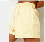 Summer Women's Tight Waist Loose Broad Legs Solid Color Leisure Sports