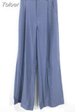 Philosophy Spring Wide Leg Khaki Pants Women elastic High Waist Palazzo Pants streetwear Elegant Office Ladies