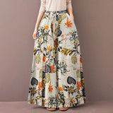 ZANZEA 2022 Kaftan Printed Pants Women's Wide Leg Trousers Elastic Waist Long Pantalon Palazzo Casual Floral