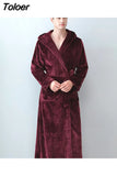 Winter Flannel Nightgown Plus Velvet Thick and Warm Couple Men Long Style Pajamas Ladies Cute and Comfortable