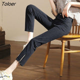 Women Split High-waist Stretchy Flare Skinny Denim Trousers Vintage Fashion All-match Streetwear Causal Simple Ulzzang
