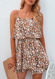 Printed Sexy One Shoulder Sleeveless Geometric Print Belted Mini Club