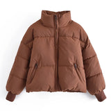 Autumn Winter Women Fashion Thick Warm Padded Parkas Coats Female Long Sleeve Pockets Coat Chic Elegant Outerwear
