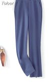 Women Elegant Temperament Long Sleeve Lapel Blazer Or Pants Casual Solid Color Business Occupation Office Clothing