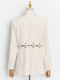 Toloer Women's Wear Autumn 2024 New Woven Stitching Hollow Out Light Luxury Style Short Suit Jacket-Outfit