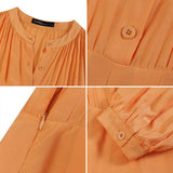 Elegant Long Jumpsuits Women 3/4 Sleeve Vintage High Waist Wide Leg Rompers Casual Pleated Party Overalls Loose Pants No
