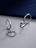 Irregular Heart Pendant Hoop Earring-Outfit