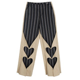 High Waist Khaki Striped Hollow Out Long Wide Leg Trousers New Loose Fit Pants Women Fashion Spring Autumn 2023