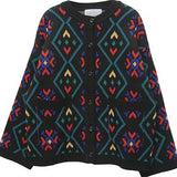 Korean Style Oversize Jacket Contrast Color Plaid Long Sleeve Knitted Sweater Cardigan Women Autumn Winter 2021 Outerwear