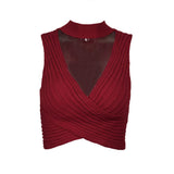 Women's Summer Ins Hanging Neck Hot Babes Knitted Blouse Outside Wearing Ladies Small Sling
