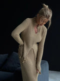 Sense Lead Open Fork Su Sweater Set Women Two Sets Slimming Personality