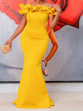 Women's Dress 2025 Summer Collar Sexy Fishtail Dress African