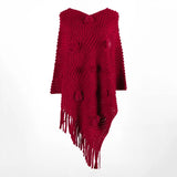 Hairball Knitted Women Sweater Autumn Winter Shawls Ladies White Pullover Knitted Shawl Outwear Cape Poncho