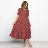 Dress Fashion Loose Casual Black Plaid Puff Sleeve Ruffle Ruched One-piece Long Dresses New Arrival Spring Summer