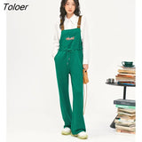 Women Jumpsuits 2022 Autumn High Waist All-match Rompers with Pocket Casual Chic Designer Long