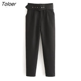 Sale Women candy color pants purple orange beige color chic business Trousers female fake zipper pantalones mujer pants